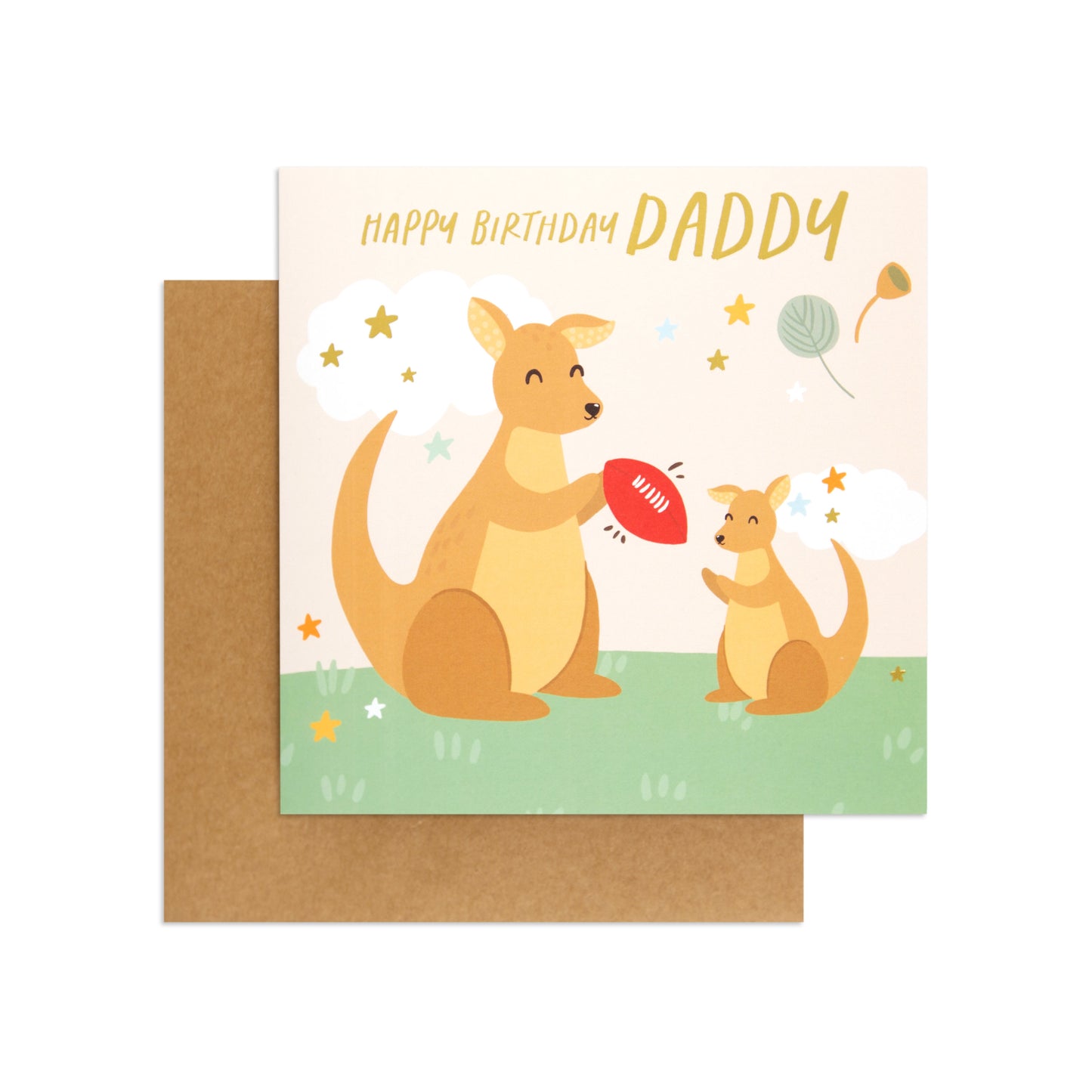 Australian Spirit Bush Buddies Birthday Card For Dad - Kangaroos