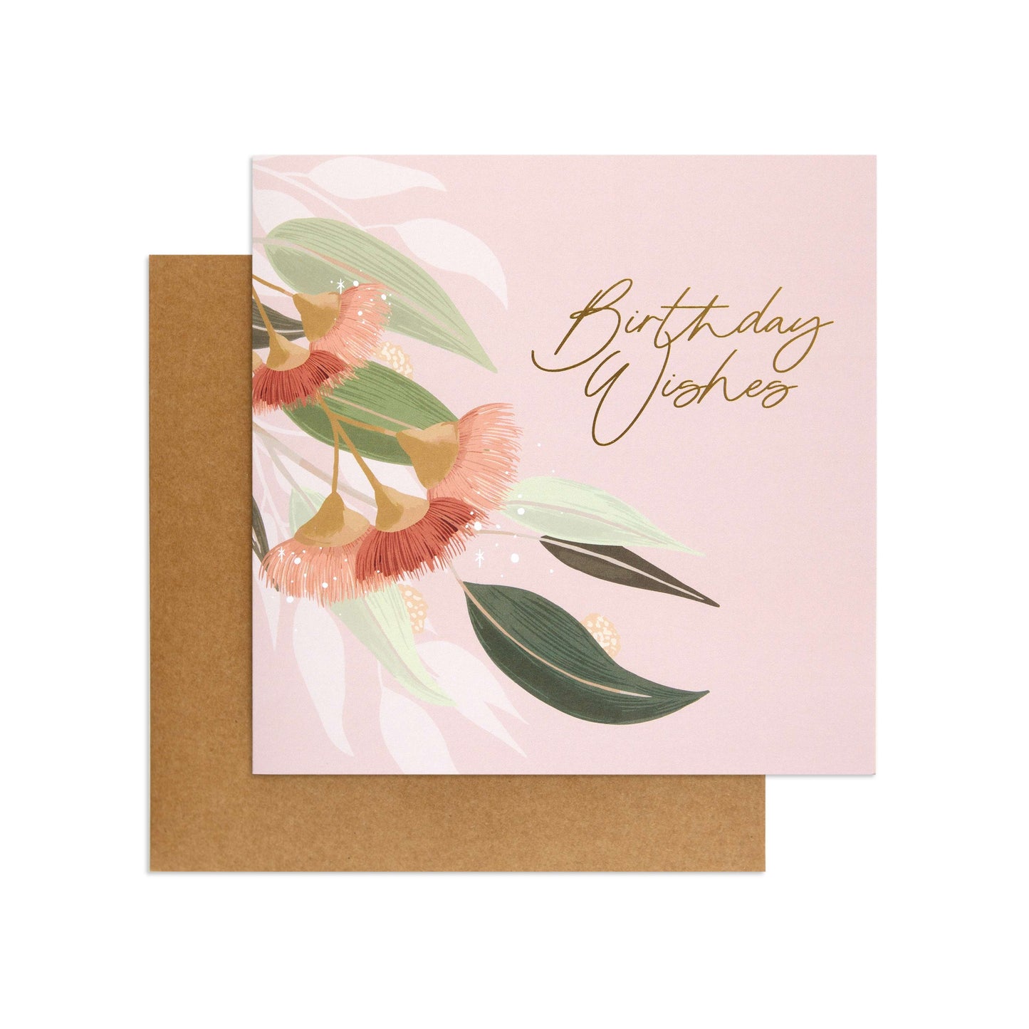 Australian Spirit Among The Gum Trees Birthday Card - Pink Eucalyptus