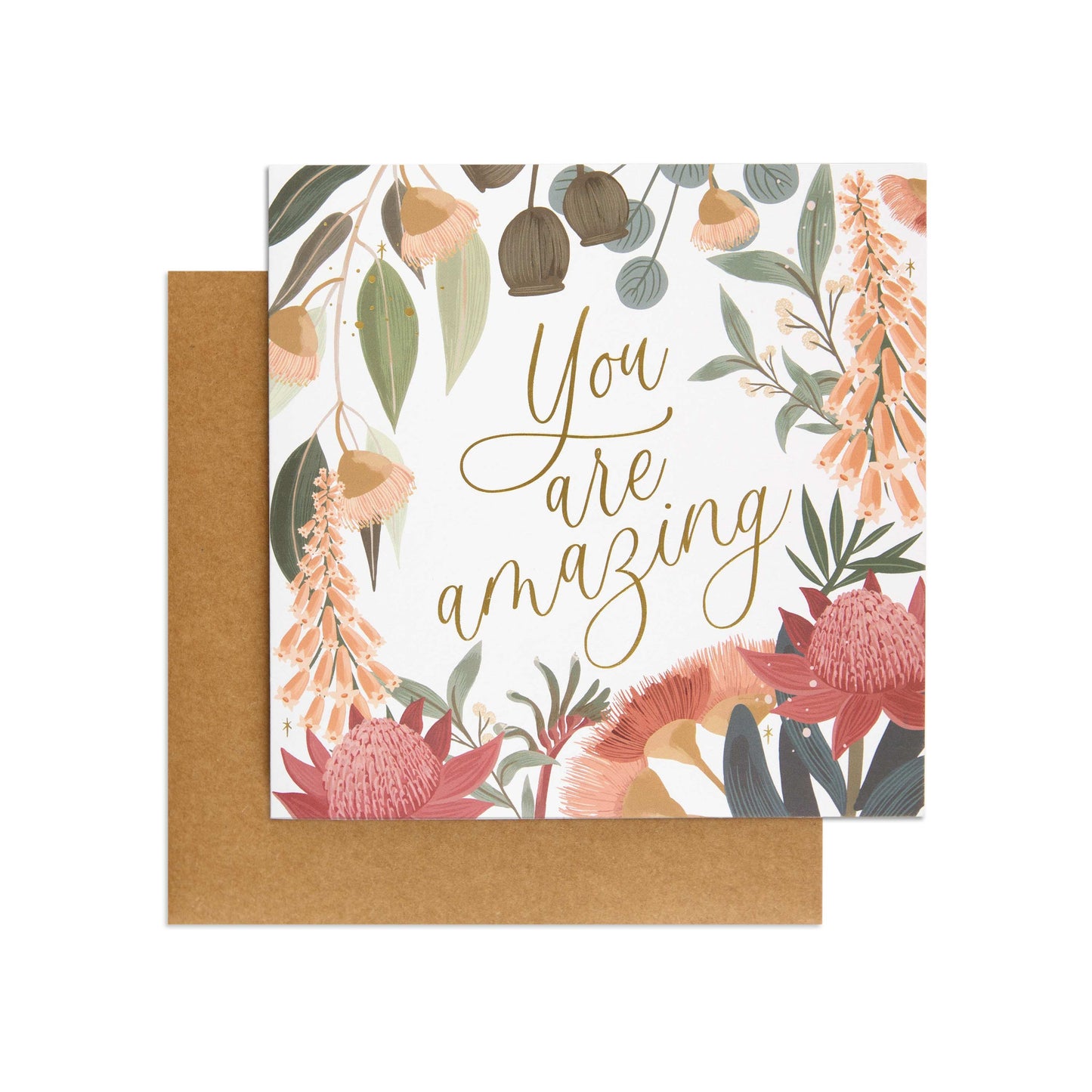 Australian Spirit Among The Gum Trees Birthday Card - Amazing White Flora