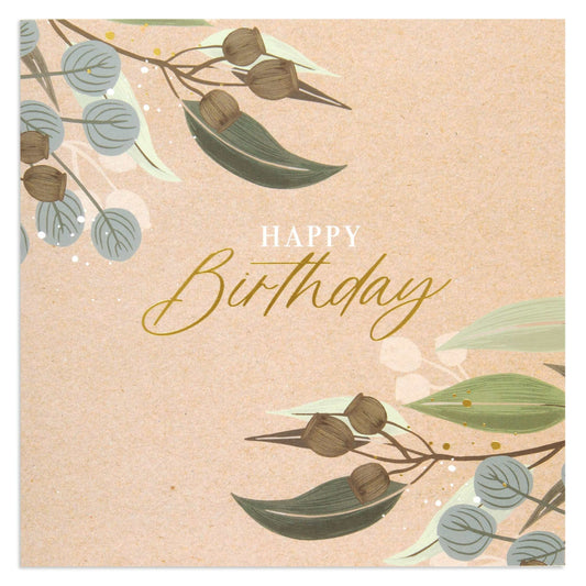 Australian Spirit Among The Gum Trees Birthday Card - Kraft Native Flora