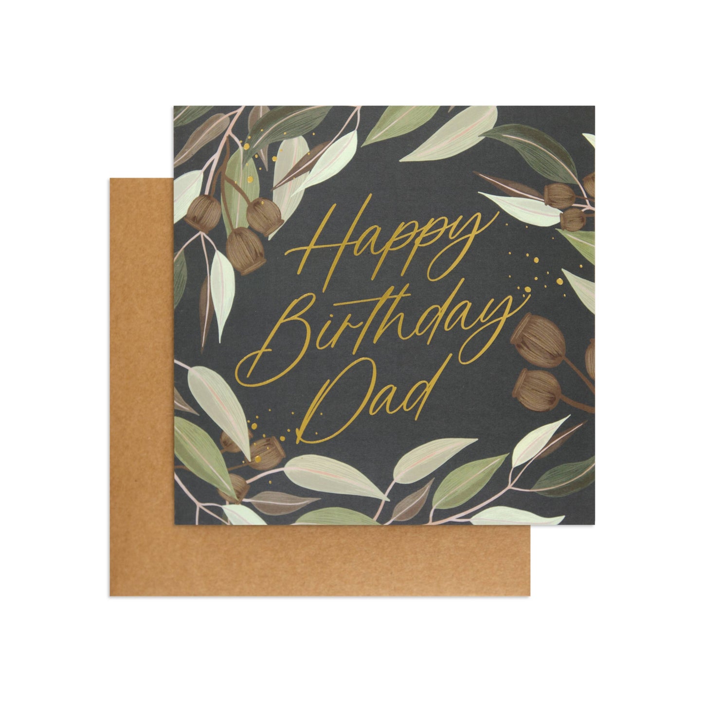 Australian Spirit Among The Gum Trees Birthday Card For Dad - Navy Eucalyptus