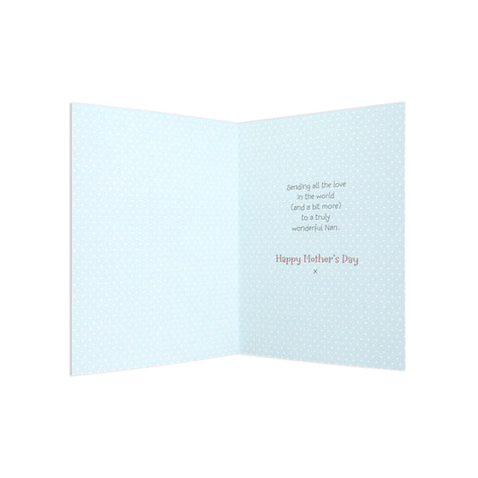 Mother's Day card for Nan - Forever Friends Bear, interior design with polka dots and heartfelt message for Mother's Day.