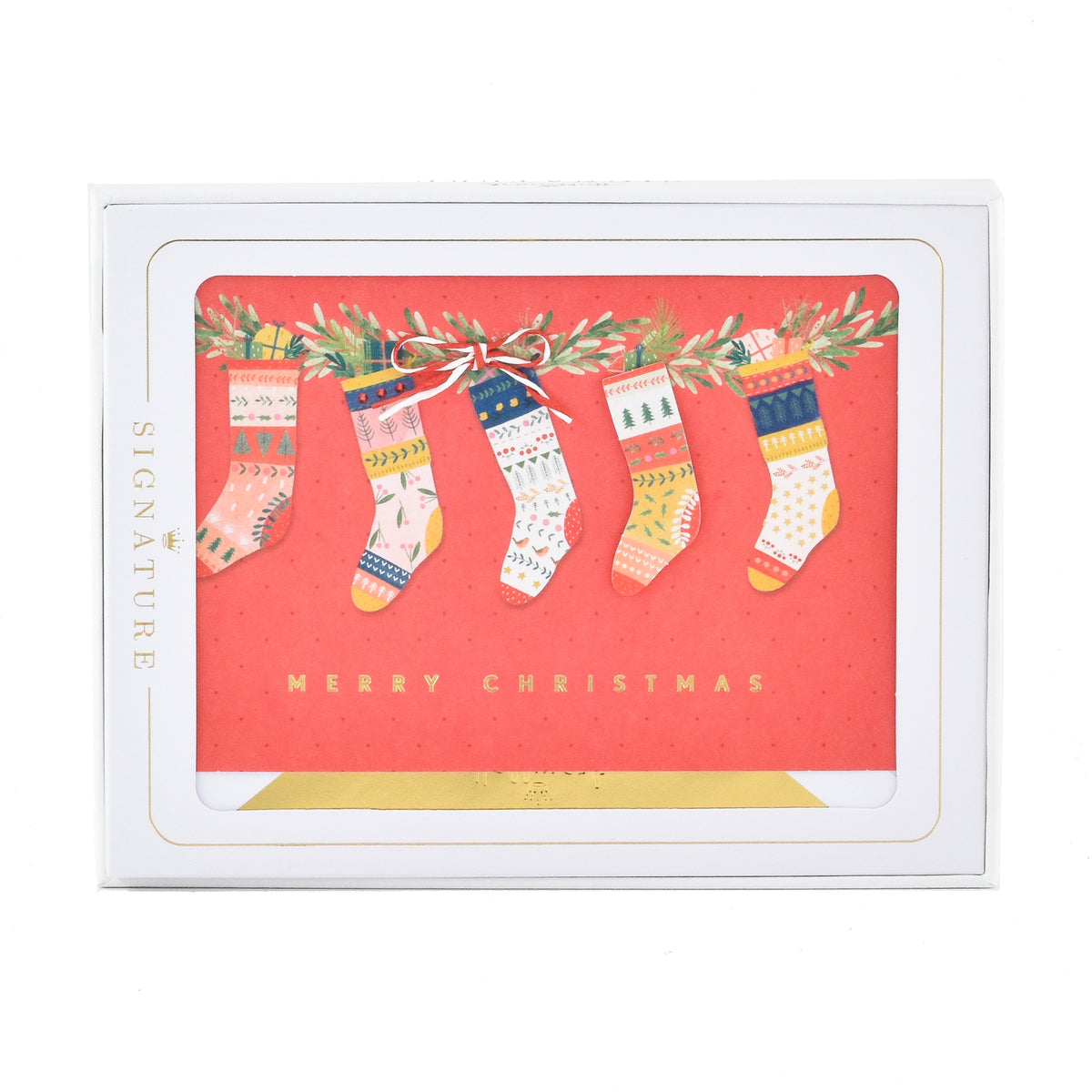 Hallmark Signature Boxed Christmas Cards Stockings On The Mantle