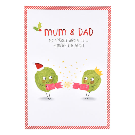 Hallmark Christmas Card For Mum & Dad - Brussels Sprouts