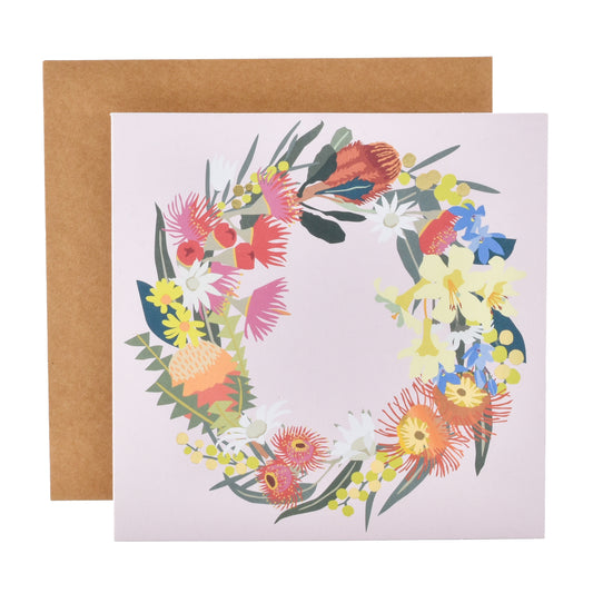 Hallmark Christmas Card  - Floral Wreath by Leah Bartholomew