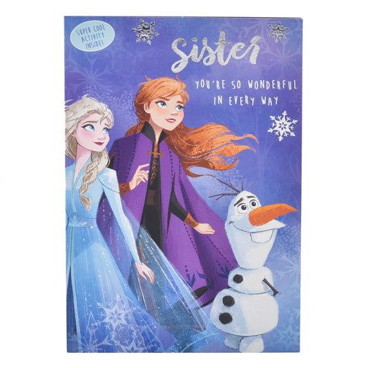 Hallmark Christmas Card For Sister - Disney Frozen Activity