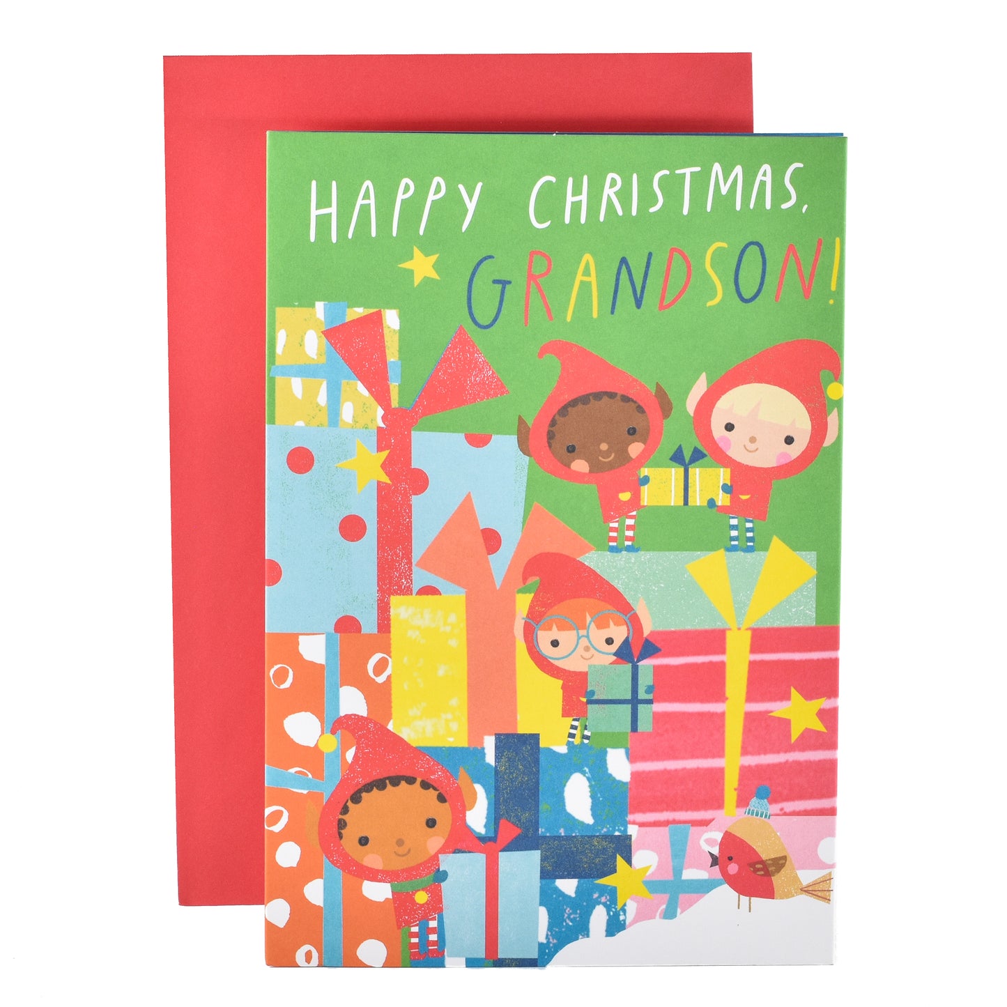 Hallmark Christmas Card For Grandson - Festive Photo Props