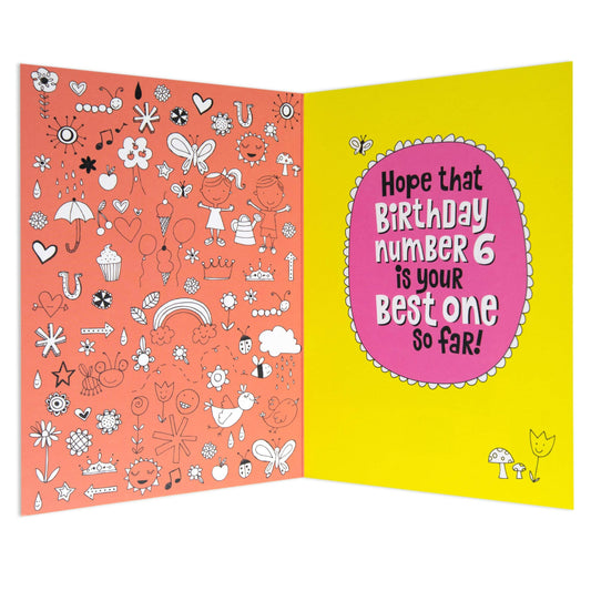 Best One So Far Fun Colourful 6th Birthday Card