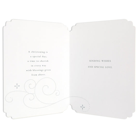 Lovely & Simplistic Blessings From Above Christening Card