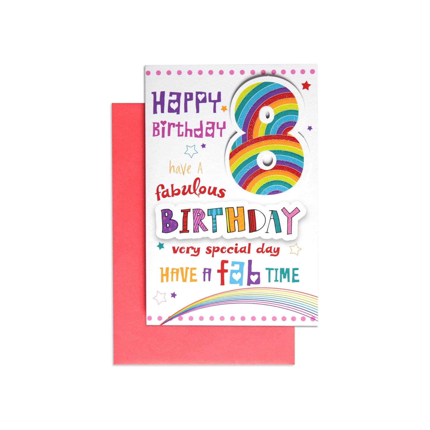 Fabulous & Colourful 8th Birthday Card