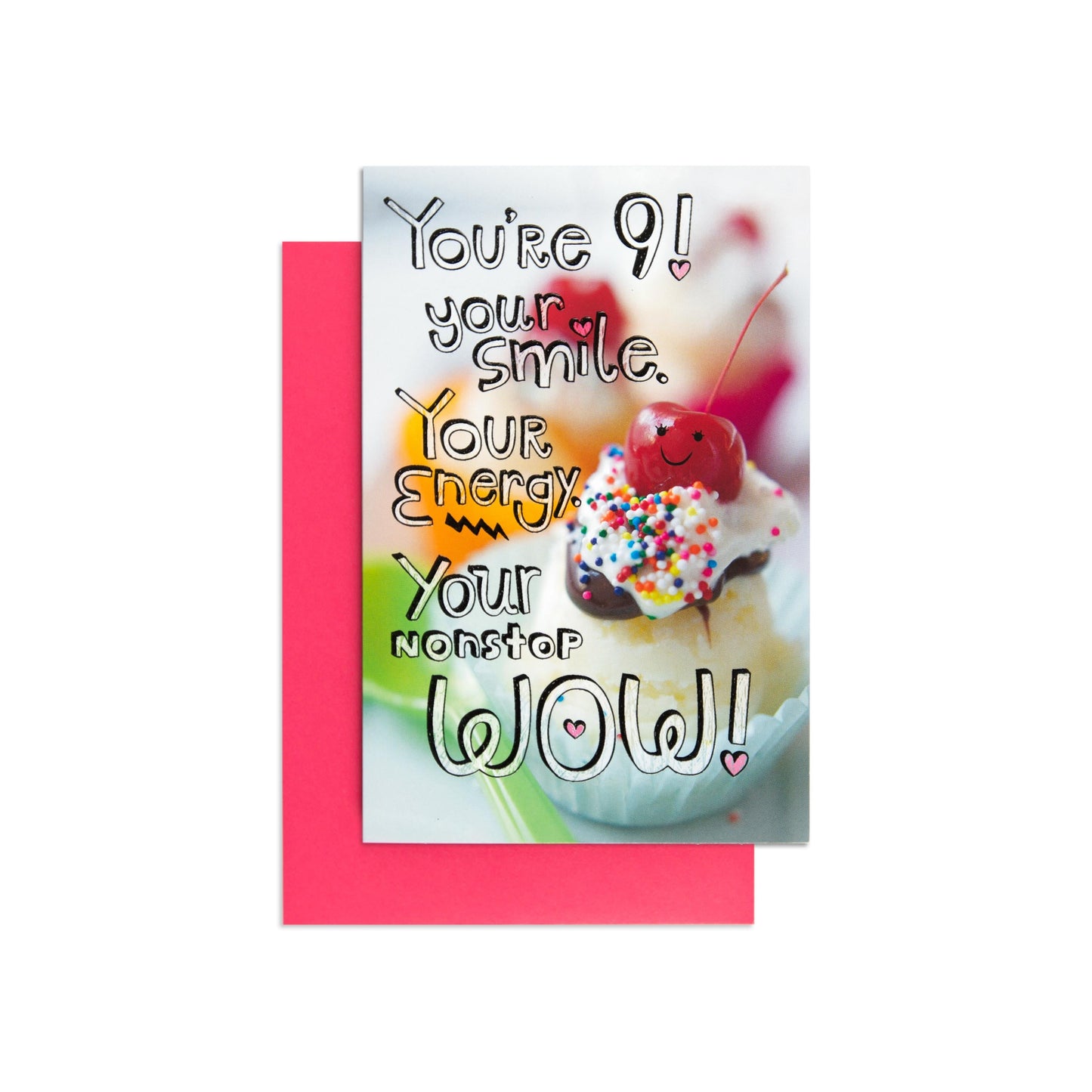 Smile Energy Wow Colourful  9th Birthday Card