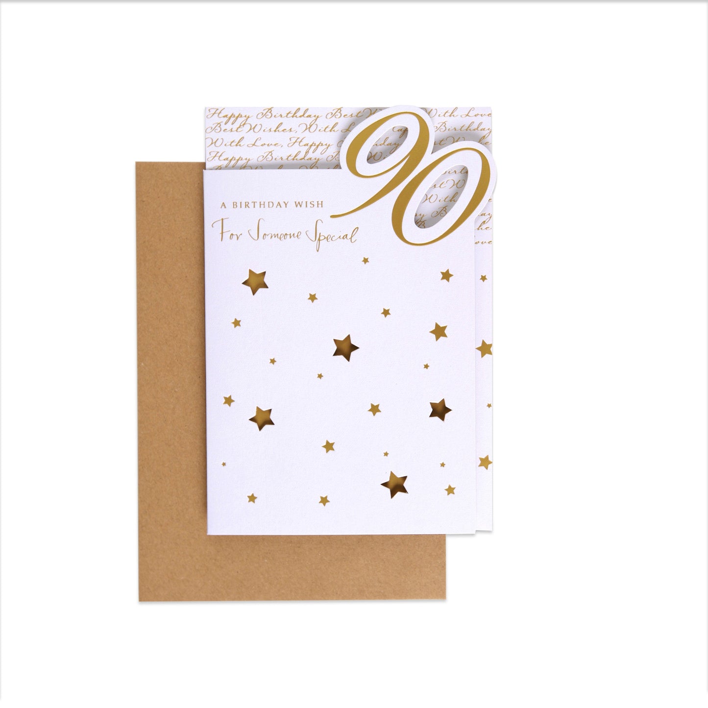 Elegant Gold 90th Birthday Card