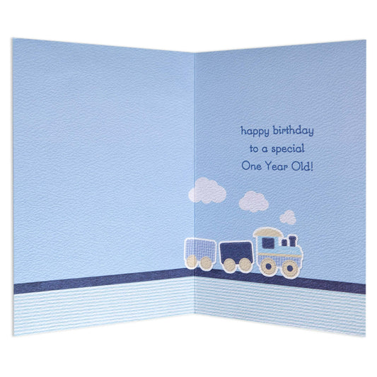 Adorable Choo Choo Train 1st Birthday Card