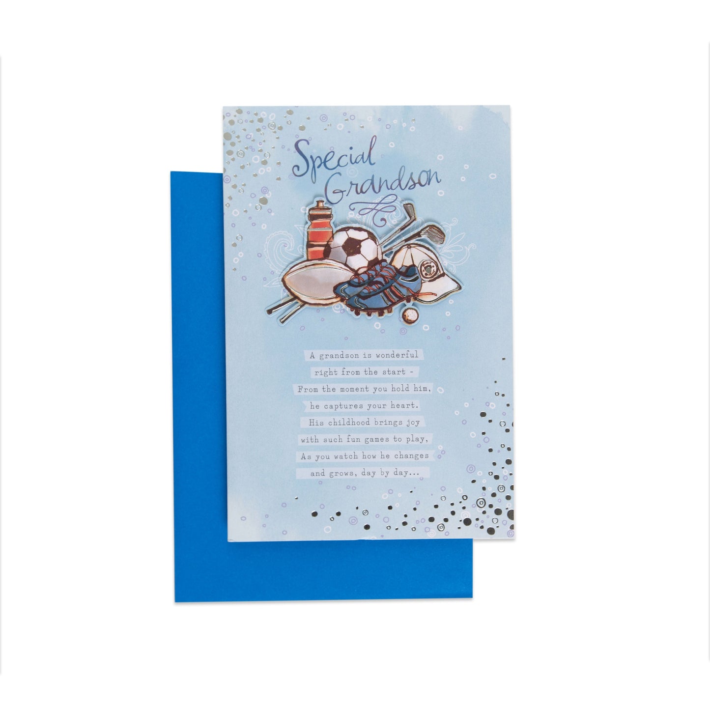 Sporty & Sentimental Grandson Birthday Card
