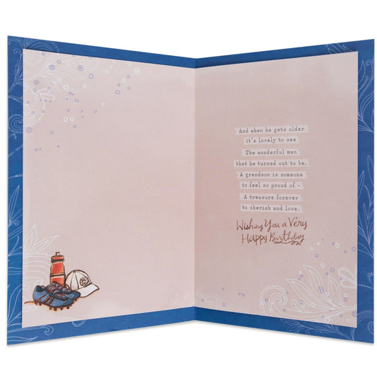Sporty & Sentimental Grandson Birthday Card