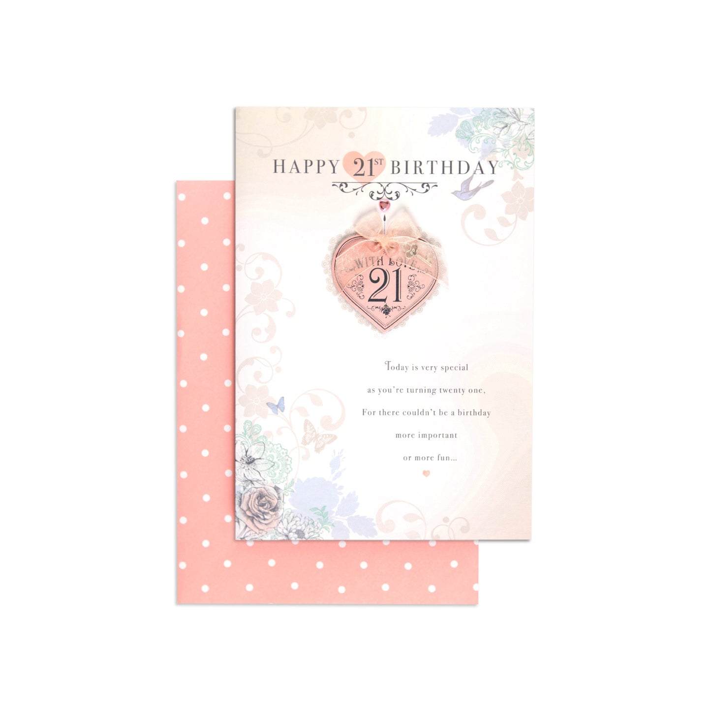 Elegant Illustrated 21st Birthday Card
