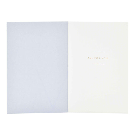Signature Studio Love Greeting Card - All My Love, interior view with gold foil text "ALL FOR YOU" on white background.