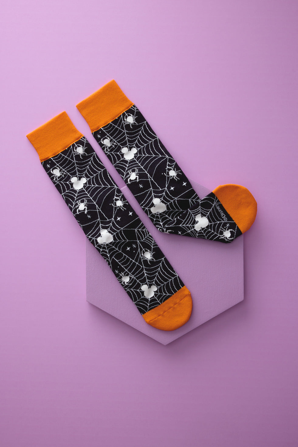 Disney Mickey Glow in the Dark Spider Web Crew Socks