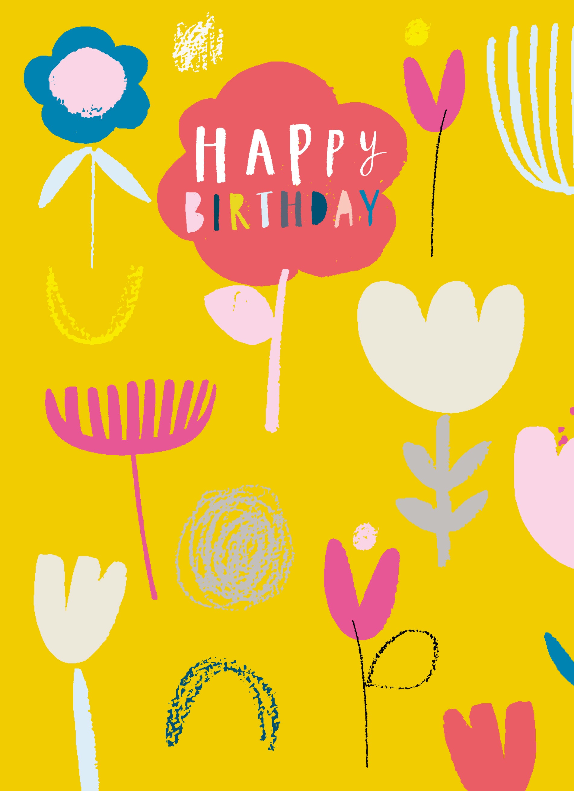 Contemporary Birthday Graphic Colourful Floral