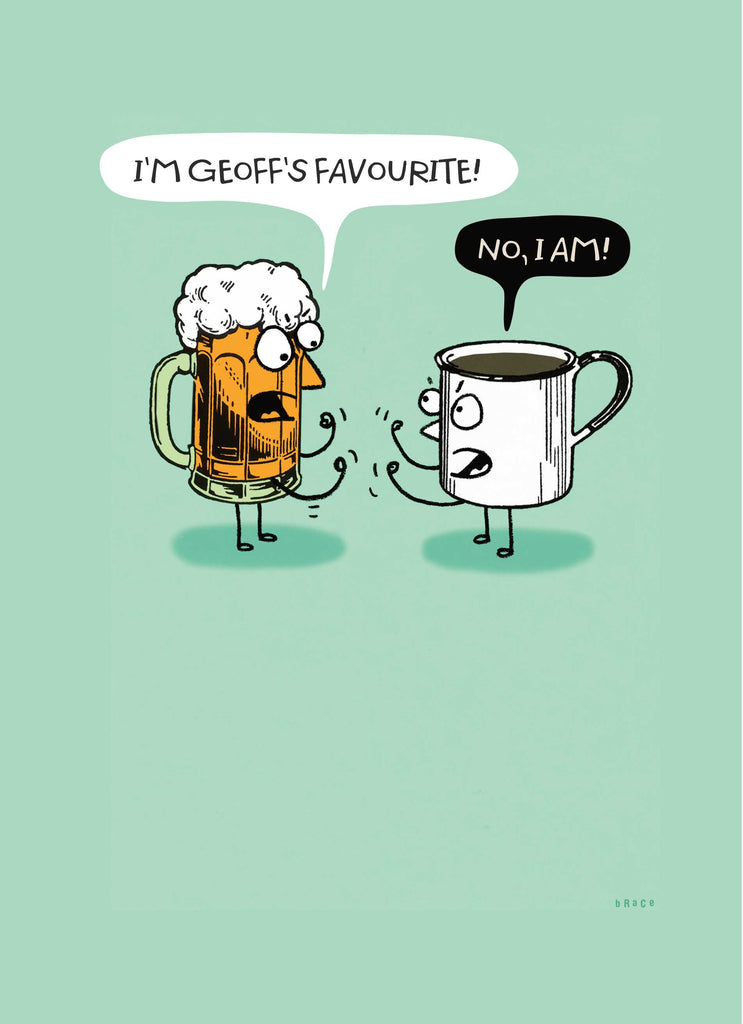Funny Birthday Cartoon Beer Coffee Favourites