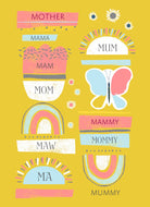 Contemporary Mum Editable Text Rainbows