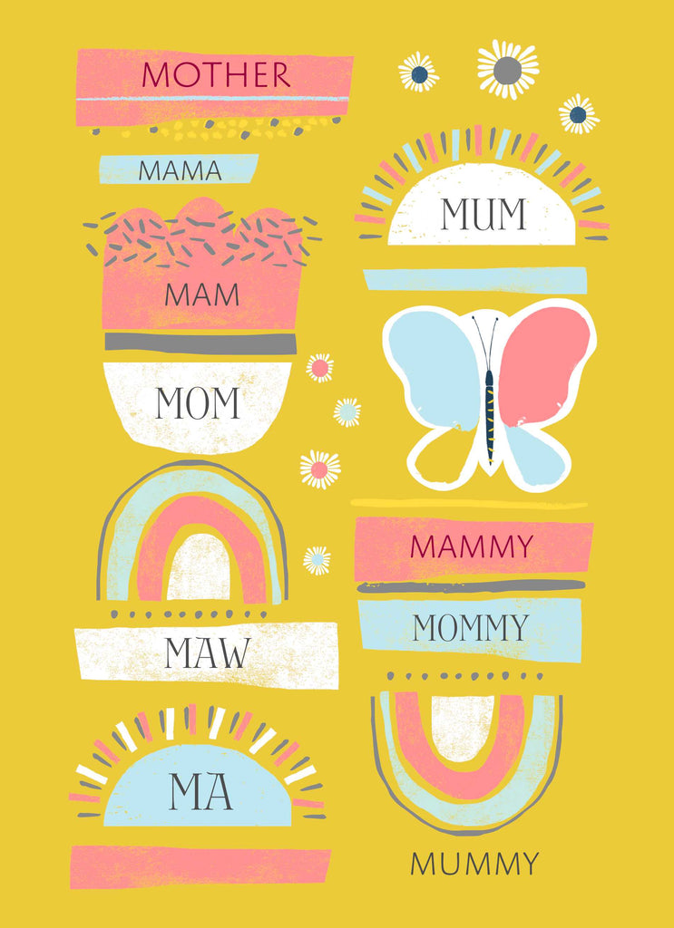 Contemporary Mum Editable Text Rainbows
