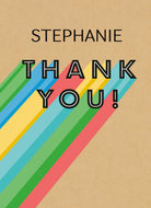 Contemporary Thank You Editable Rainbow Trail Text