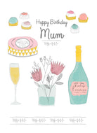 Mum Birthday Celebrate Fizz Cake Flowers