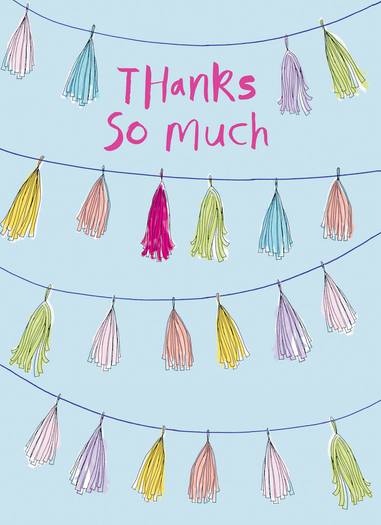 Classic Thank You Colourful Tassel Bunting