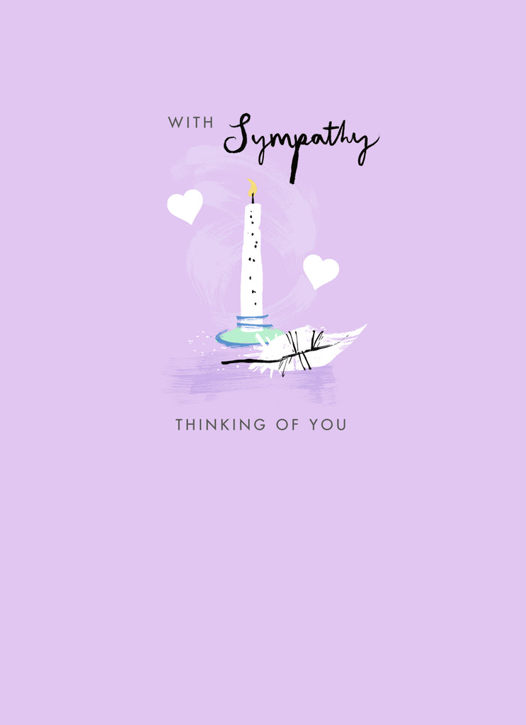 Contemporary Sympathy Illustrated Candle Purple