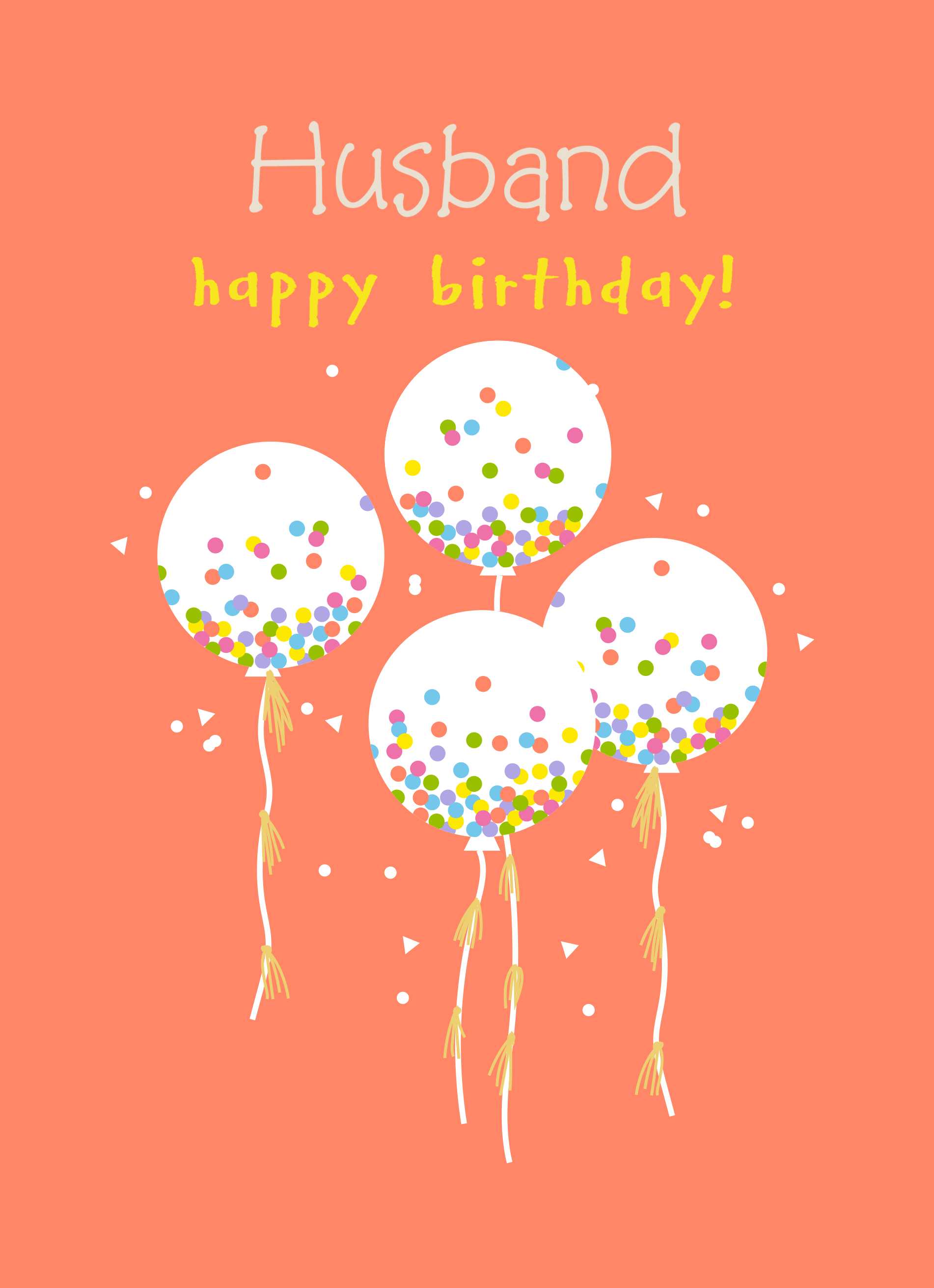 Husband Happy Birthday Balloons Editable