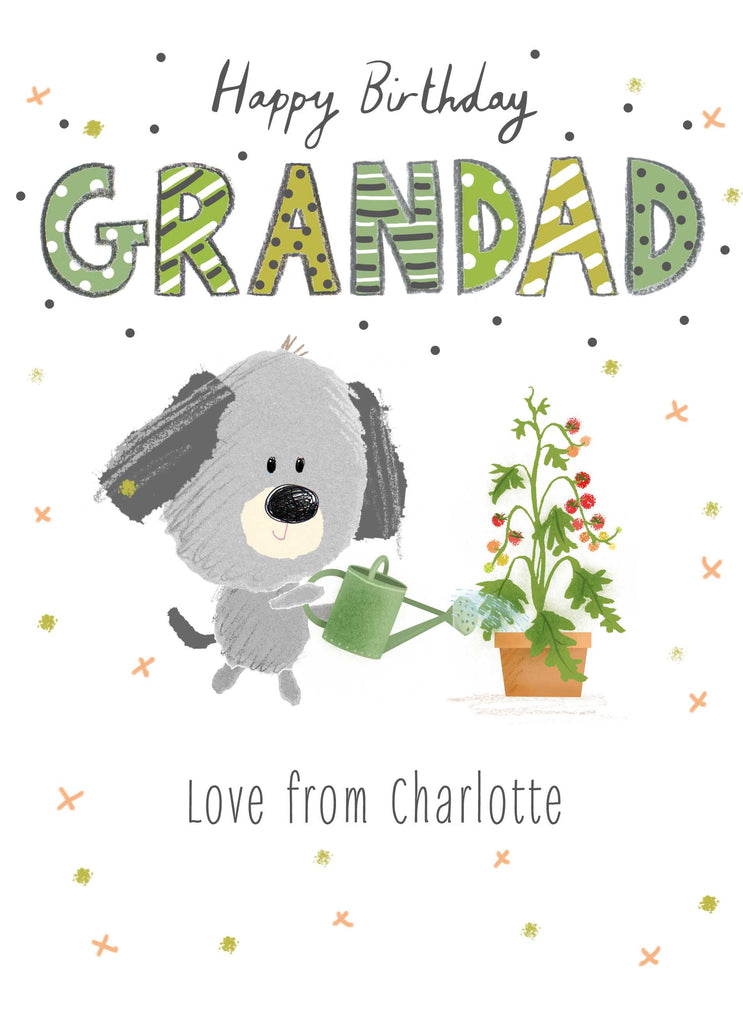 Grandad Cute Dog Custom Birthday