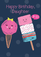 Daughter Happy Birthday Ice Lollies Illustration