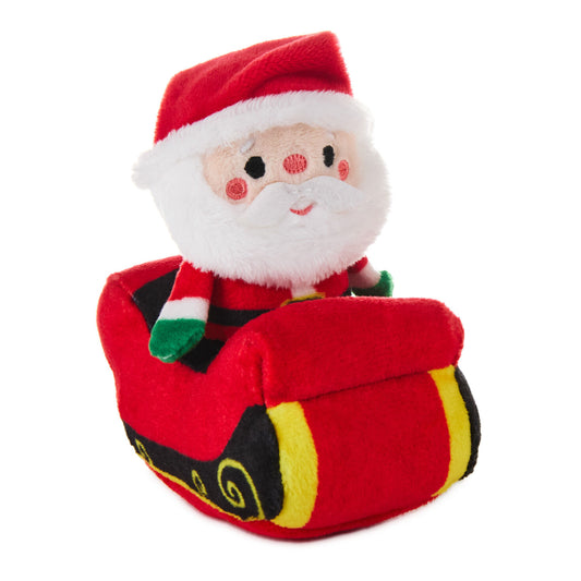 Santa in Sleigh Zip-Along Plush Toy