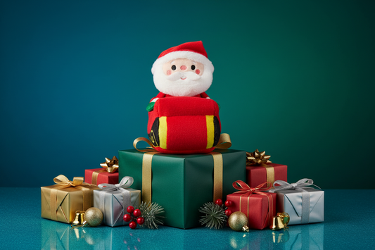 Santa in Sleigh Zip-Along Plush Toy