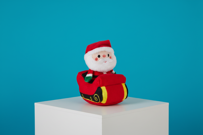 Santa in Sleigh Zip-Along Plush Toy