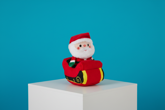 Santa in Sleigh Zip-Along Plush Toy