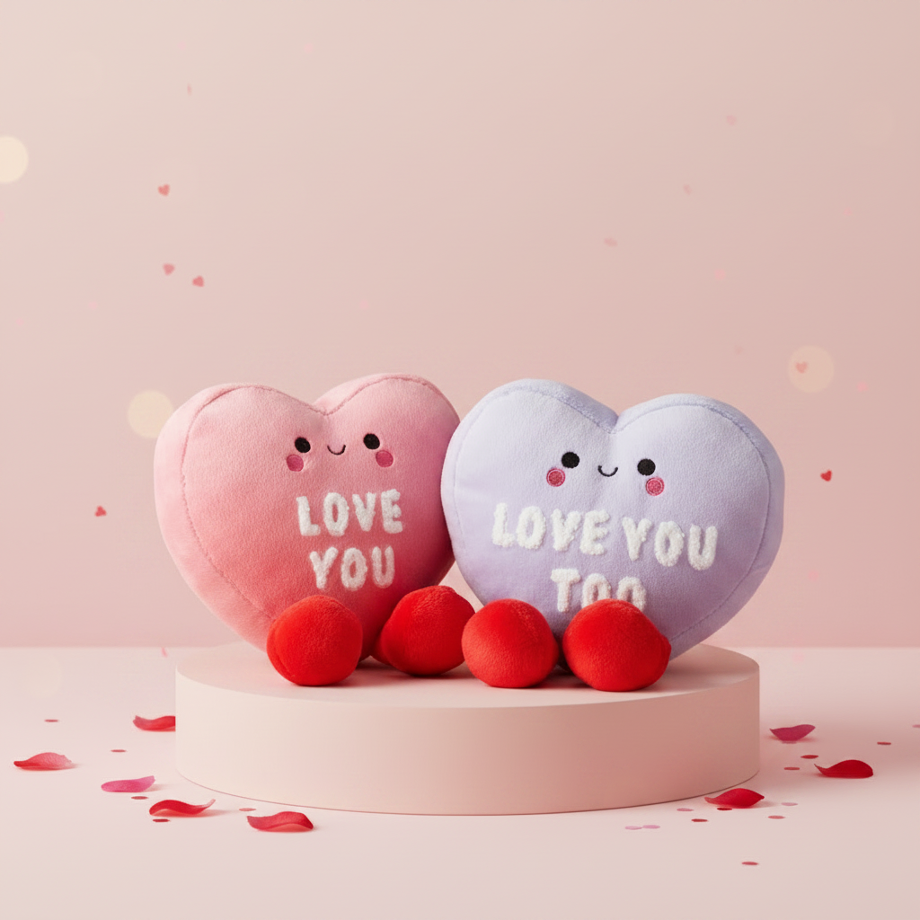 Better Together Conversation Hearts Magnetic Plush, 4.75"