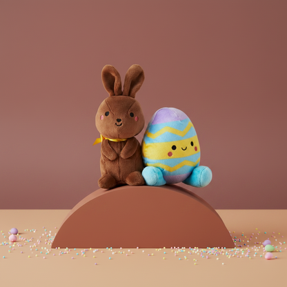 Chocolate Bunny & Easter Egg, Magnetic Plush Pair - Better Together