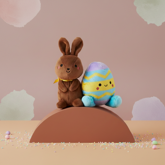Chocolate Bunny & Easter Egg, Magnetic Plush Pair - Better Together
