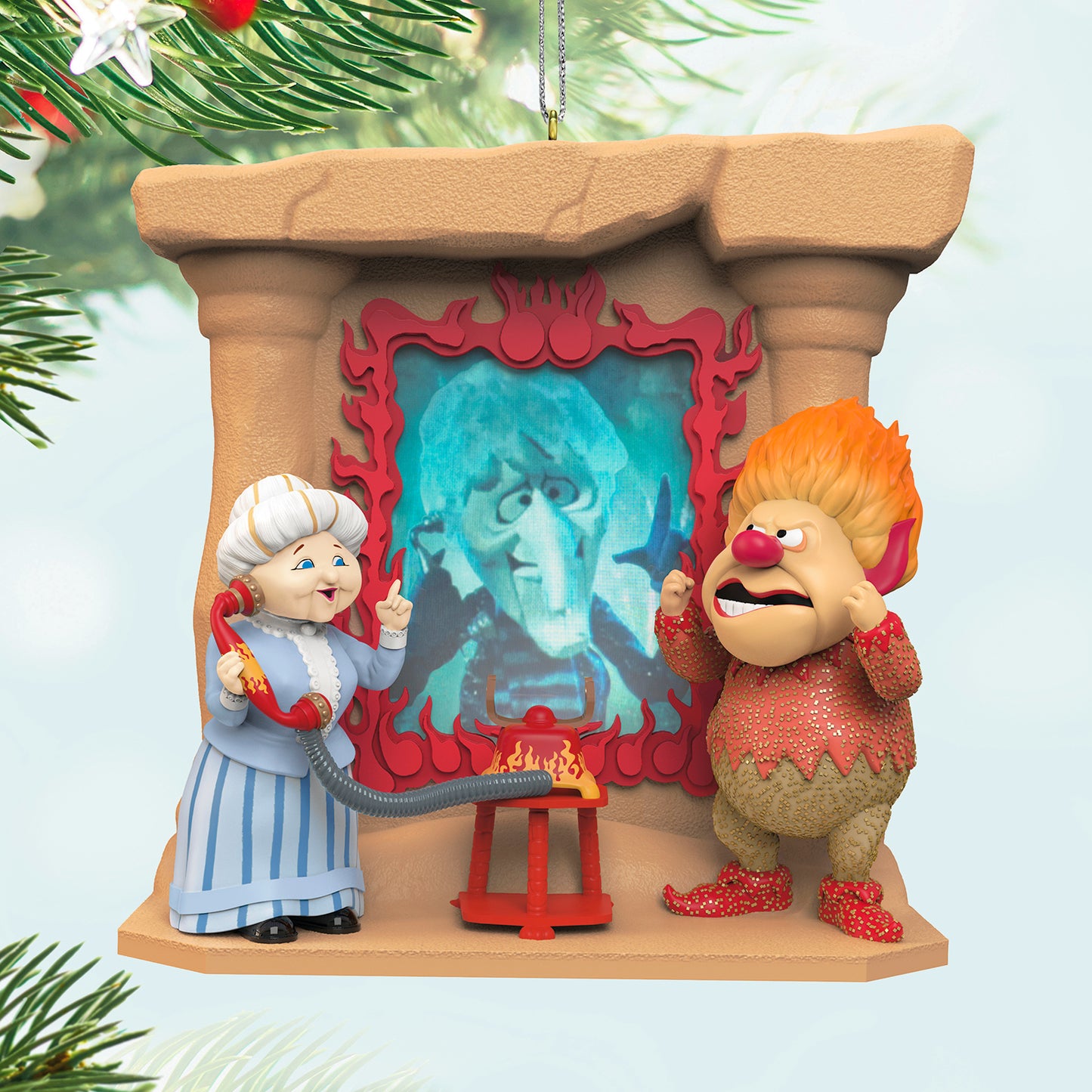 The Year Without a Santa Claus Hello? This is Mrs. Claus — 2026 Hallmark Keepsake Christmas Ornament featuring Mrs. Claus and Heat Miser.