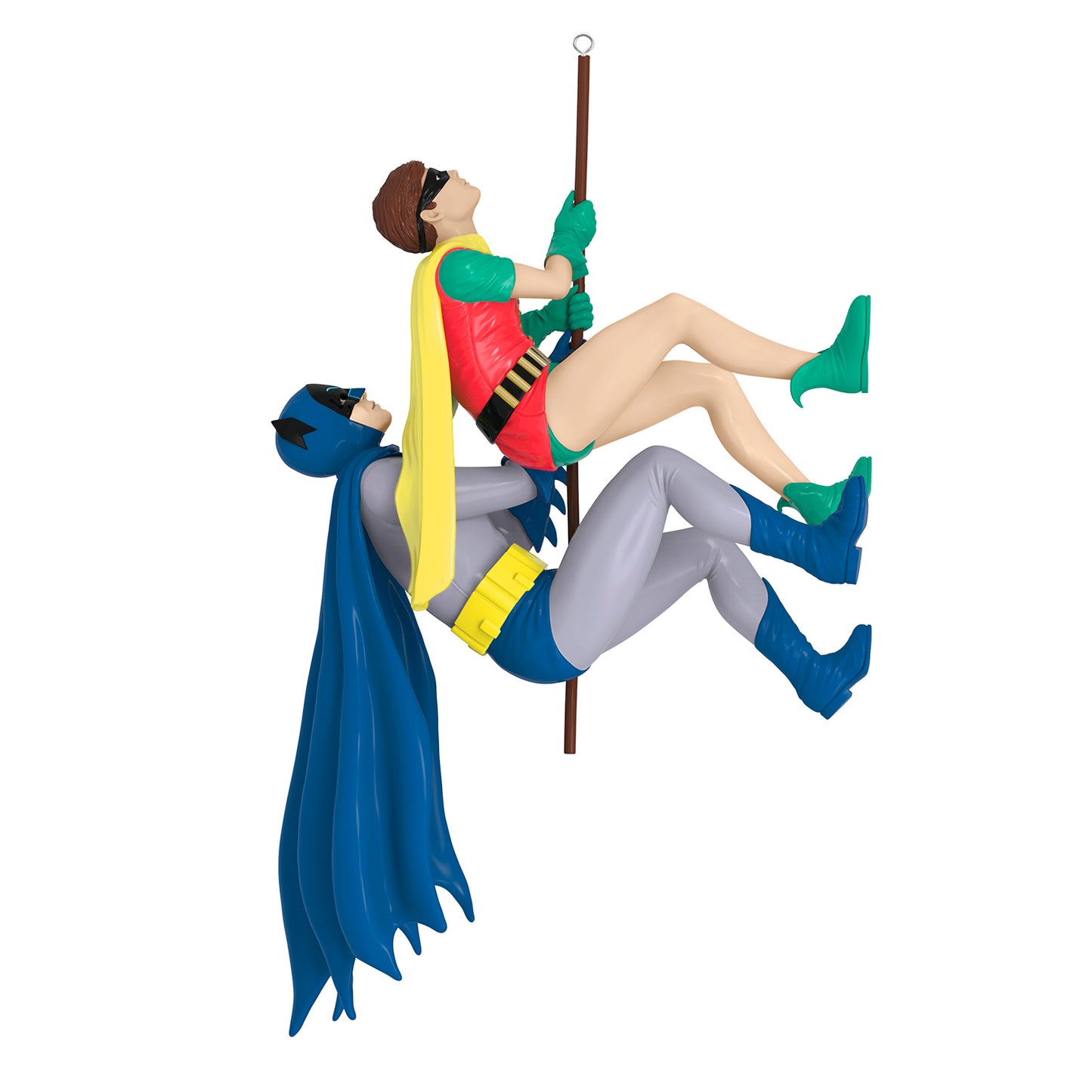Batman The Classic TV Series Wall-Scaling Wonders! — 2026 Hallmark Keepsake Christmas Ornament featuring Batman and Robin scaling a building.