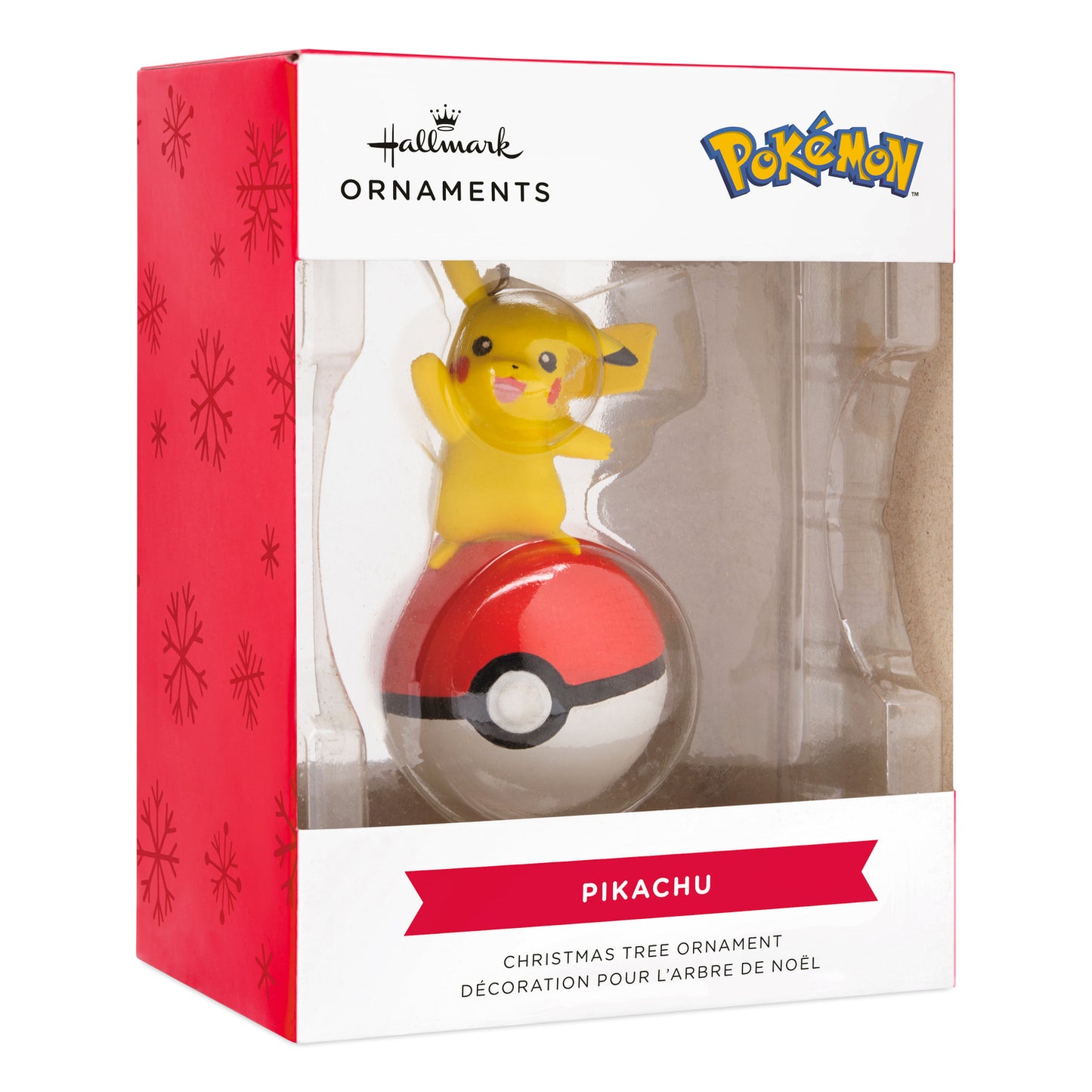 Hallmark Christmas ornament - Pokémon Pikachu on Poké Ball, packaged in a colourful box with festive design and character details.