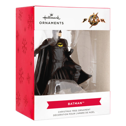 Hallmark Christmas Ornament - DC The Flash Batman, collectible tree decoration in gift packaging, featuring dynamic design of the Dark Knight.