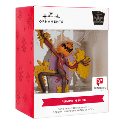 Hallmark Christmas Ornament - Disney Tim Burton's The Nightmare Before Christmas The Pumpkin King in decorative packaging, featuring vibrant colours.