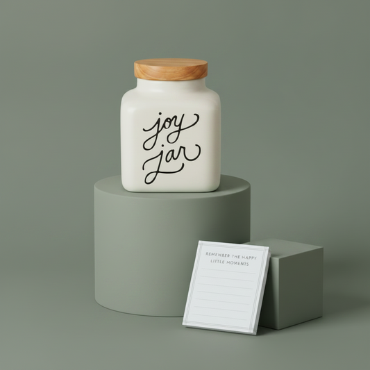 Ceramic Joy Jar and Notepad Set