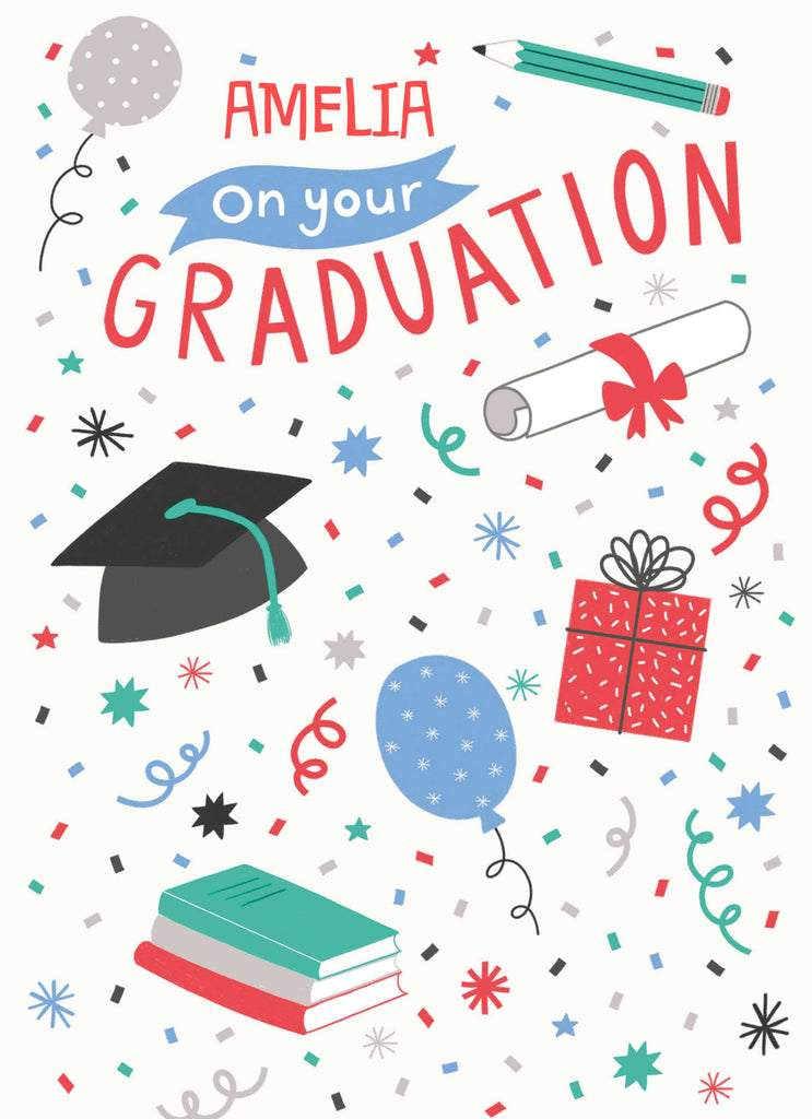 Graduation Editable Hat Scroll Balloons Gifts