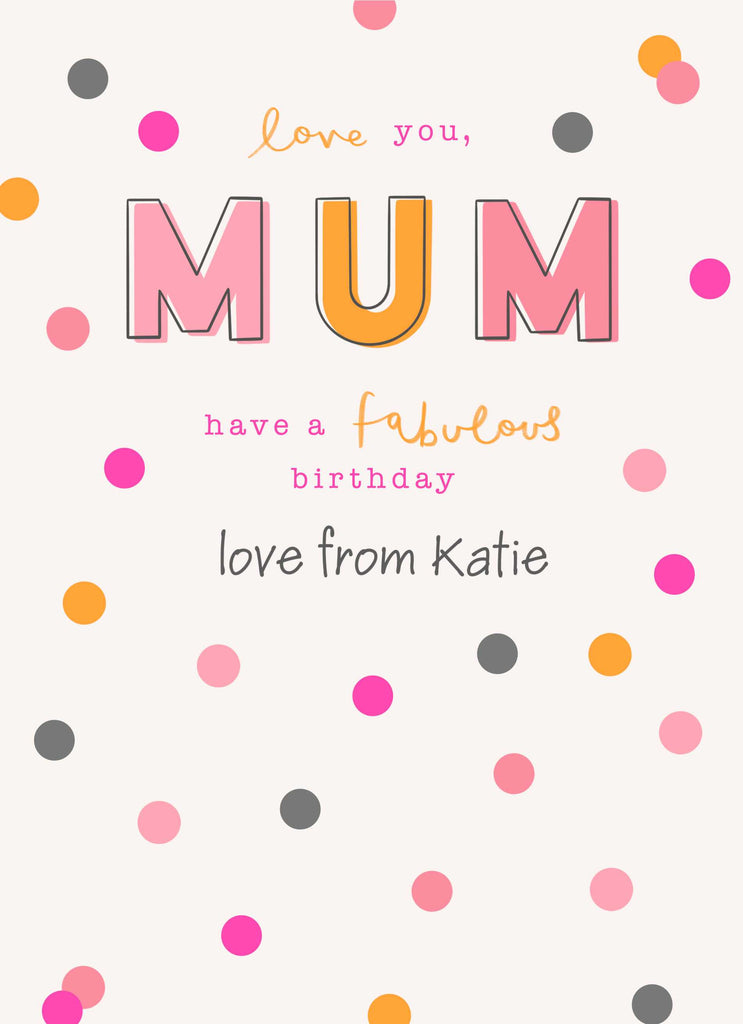 Mum Contemporary Name Love From