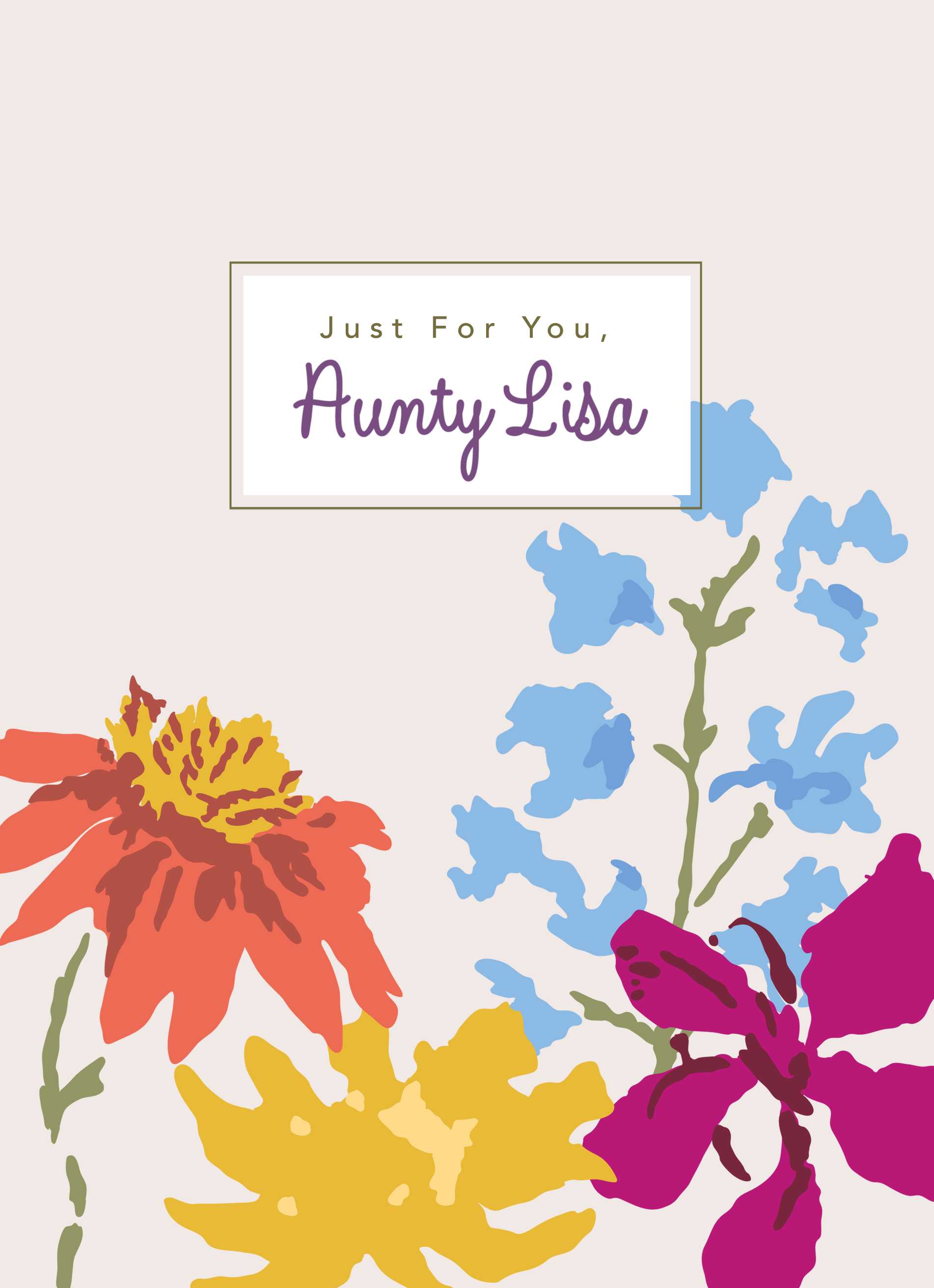 Classic Aunty Birthday Editable Floral