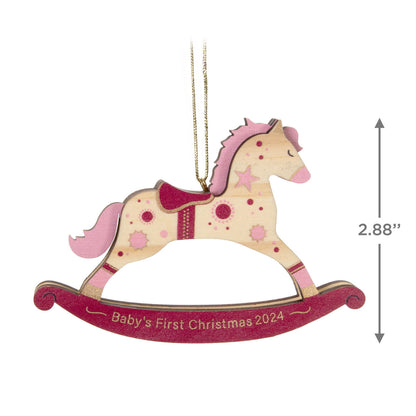 Baby Girl's First Christmas Rocking Horse Wood — Hallmark Keepsake Christmas Ornament
